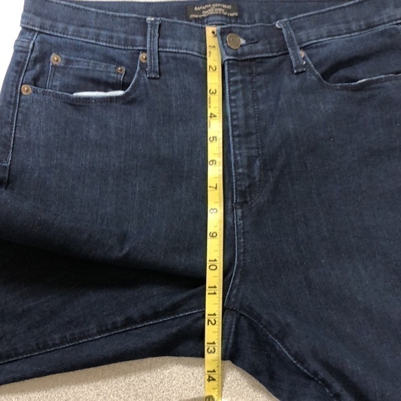 Banana Republic High Rise Skinny, Dark Wash, Raw Hem Jean - Picture 10 of 11
